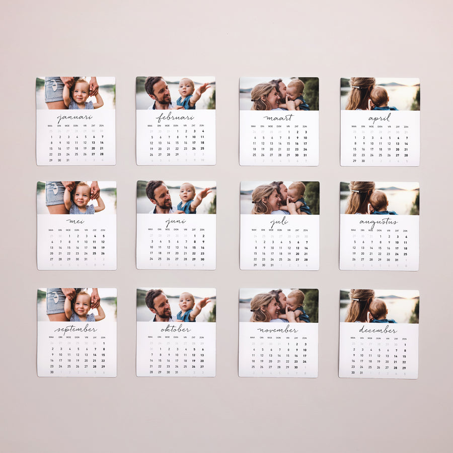 Fotoprint Foto's Set van 12, magnetisch 12 maanden op de foto foto