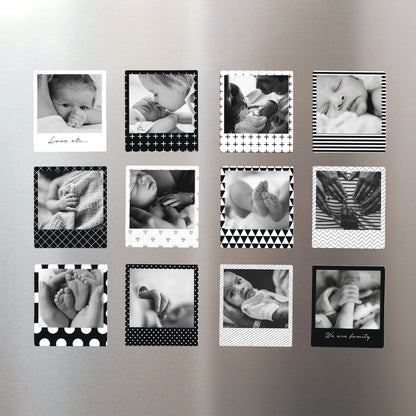 Fotoprint Foto's Set van 12, magnetisch Magneet B&W foto N° 1
