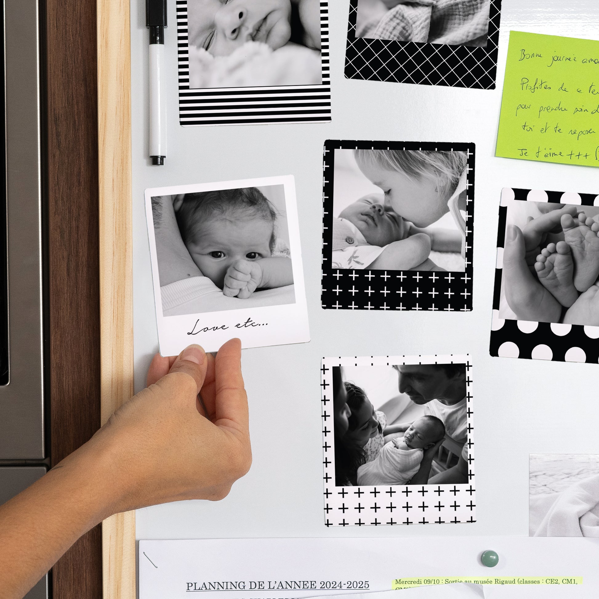 Fotoprint Foto's Set van 12, magnetisch Magneet B&W foto N° 2