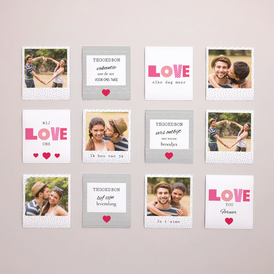 Fotoprint Foto's Set van 12, magnetisch Goed om lief te hebben foto