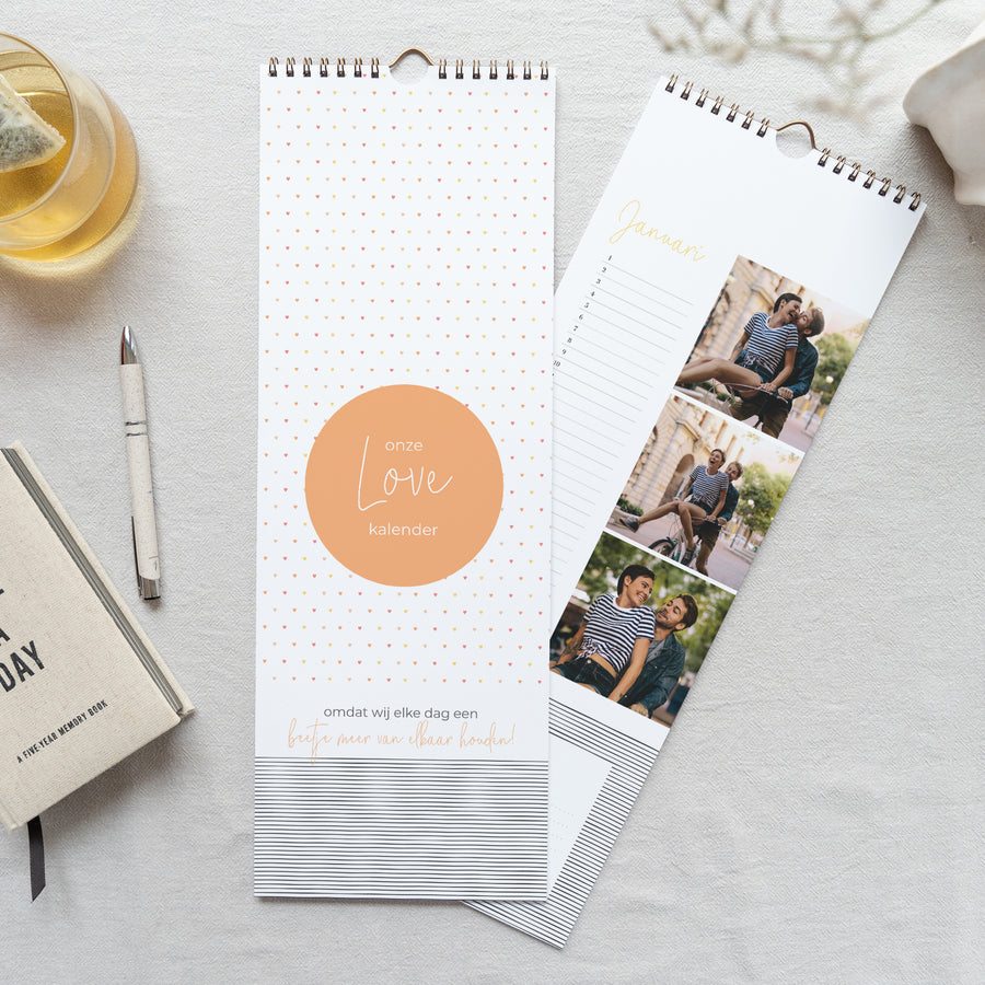 Kalender Eindejaar Perpetueel Eeuwigdurende liefde foto