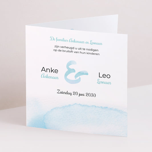 Uitnodigingskaart Huwelijk Dubbele vierkante vouw Aquae Sextiae foto