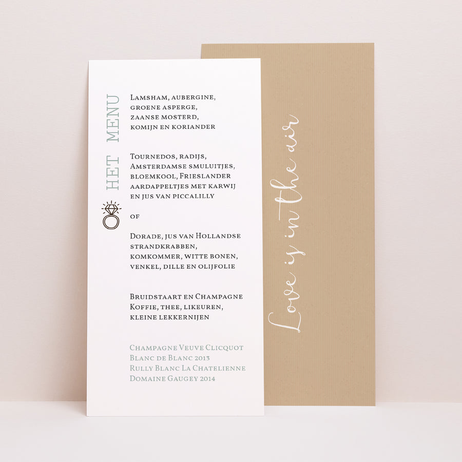 Menukaart Huwelijk Panoramisch portret Aard Grafisch foto