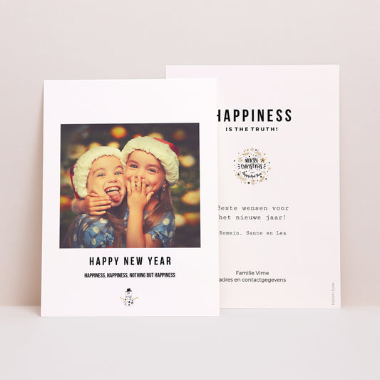Wenskaart Eindejaar Gelukkig! foto