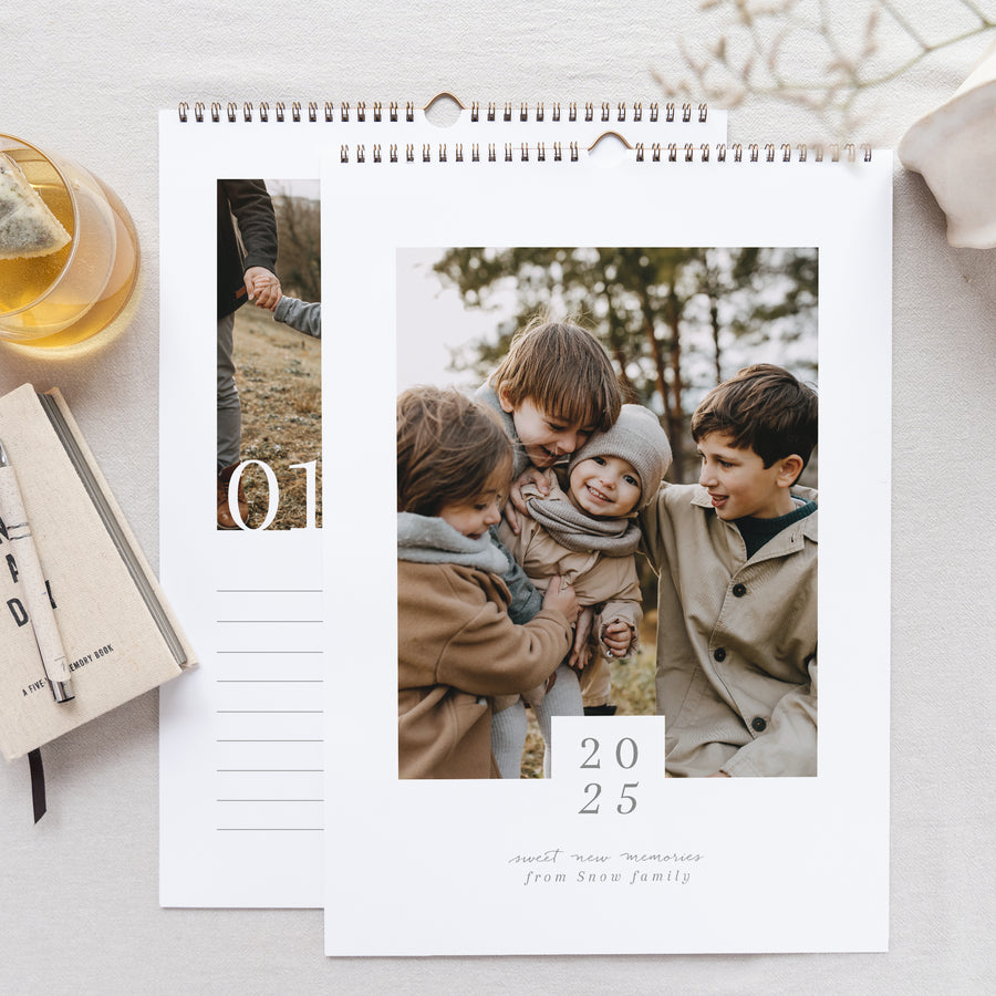 Kalender Eindejaar Muraal A3 klassiek wit foto