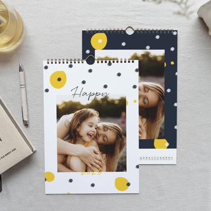 Kalender Eindejaar Muurschildering A4 Geel en zwart foto N° 1