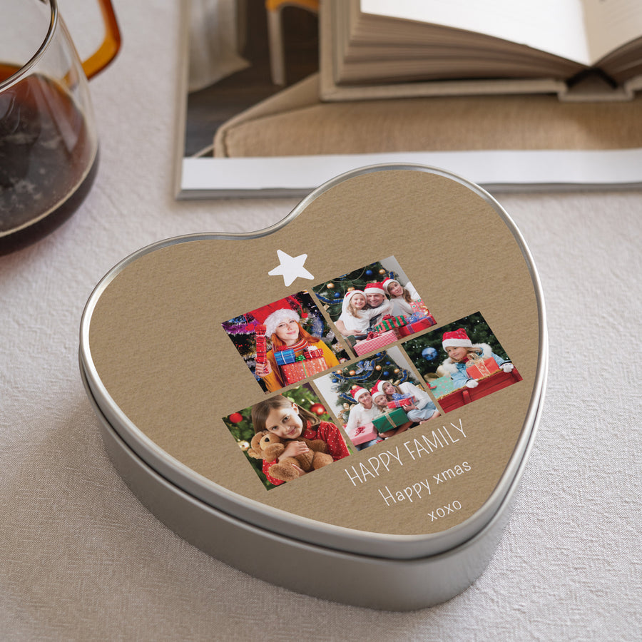Metalen doos Objecten Hart Liefde & familie foto