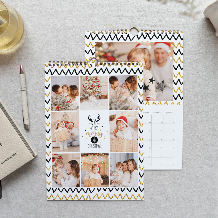 Kalender Eindejaar Muurschildering A4 Een gouden kerst foto