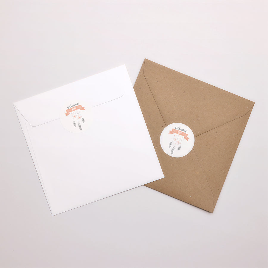 Sticker Geboorte Cirkel Girly Duo dromenvanger foto