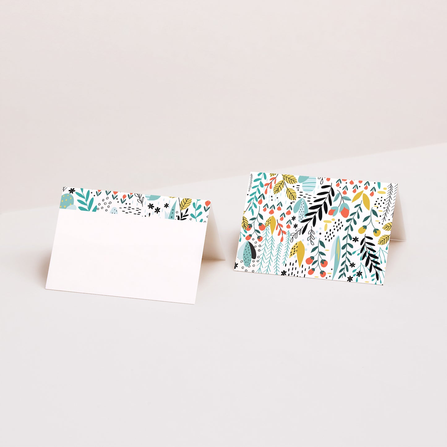 Naamkaartjes Huwelijk 2 luiken Wilde weide foto N° 1