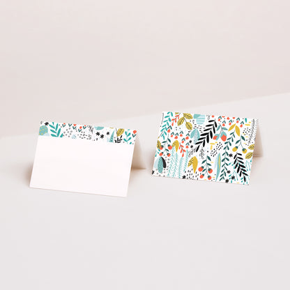 Naamkaartjes Huwelijk 2 luiken Wilde weide foto N° 1