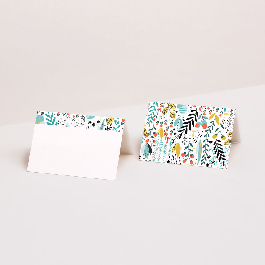 Naamkaartjes Huwelijk 2 luiken Wilde weide foto