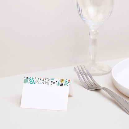 Naamkaartjes Huwelijk 2 luiken Wilde weide foto N° 2