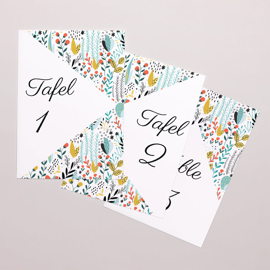 Tafelnummers Huwelijk Rechthoek Wilde weide foto