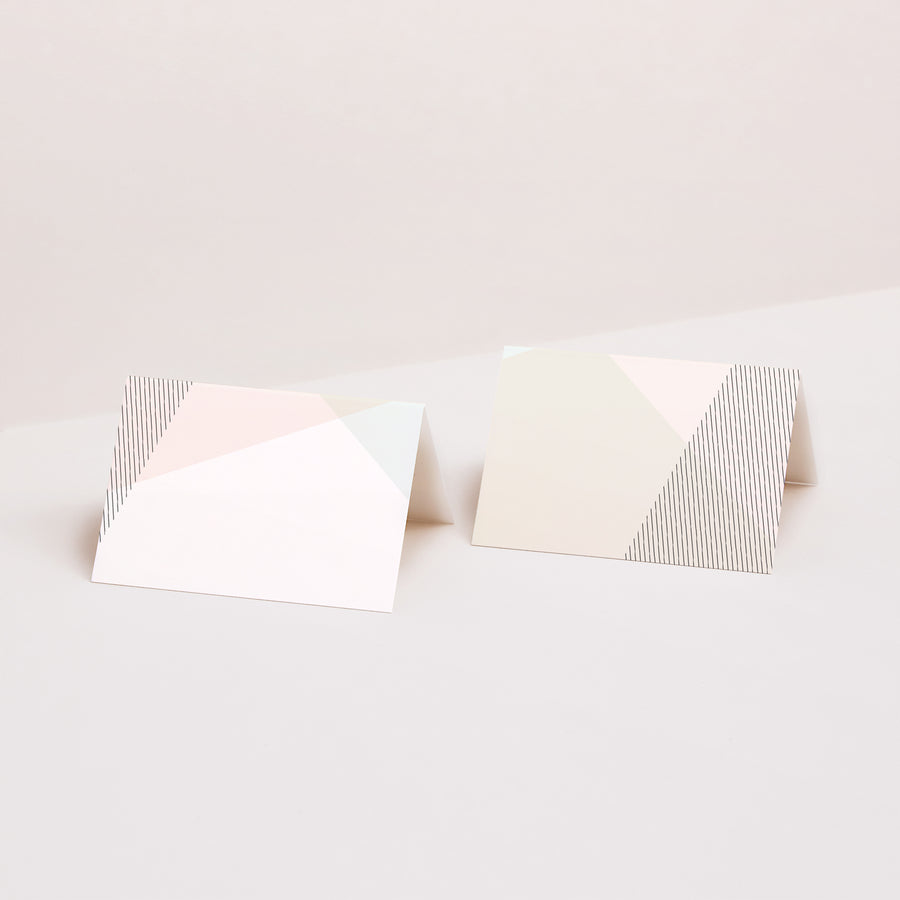 Naamkaartjes Huwelijk 2 luiken Kubistische stijl foto