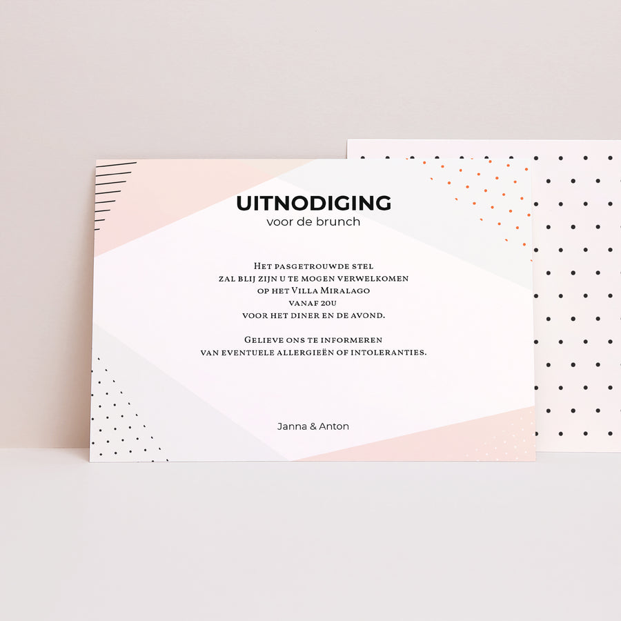 Uitnodigingen Huwelijk Landschap Kubistische stijl foto