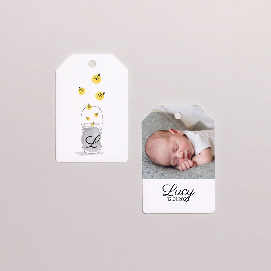 Cadeaulabel Geboorte Vlag Luciole lucy foto