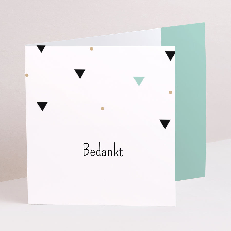 Bedankkaart Geboorte Twee asymmetrische panelen Origami-jongen foto