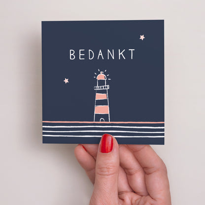Bedankkaart Geboorte Vierkant Zoetwater zeiler foto N° 2