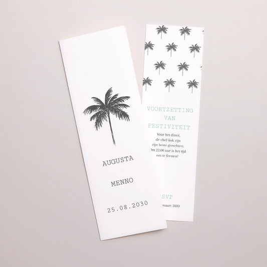 Uitnodigingskaart Huwelijk Fotocabine bladwijzer Richting Florida foto