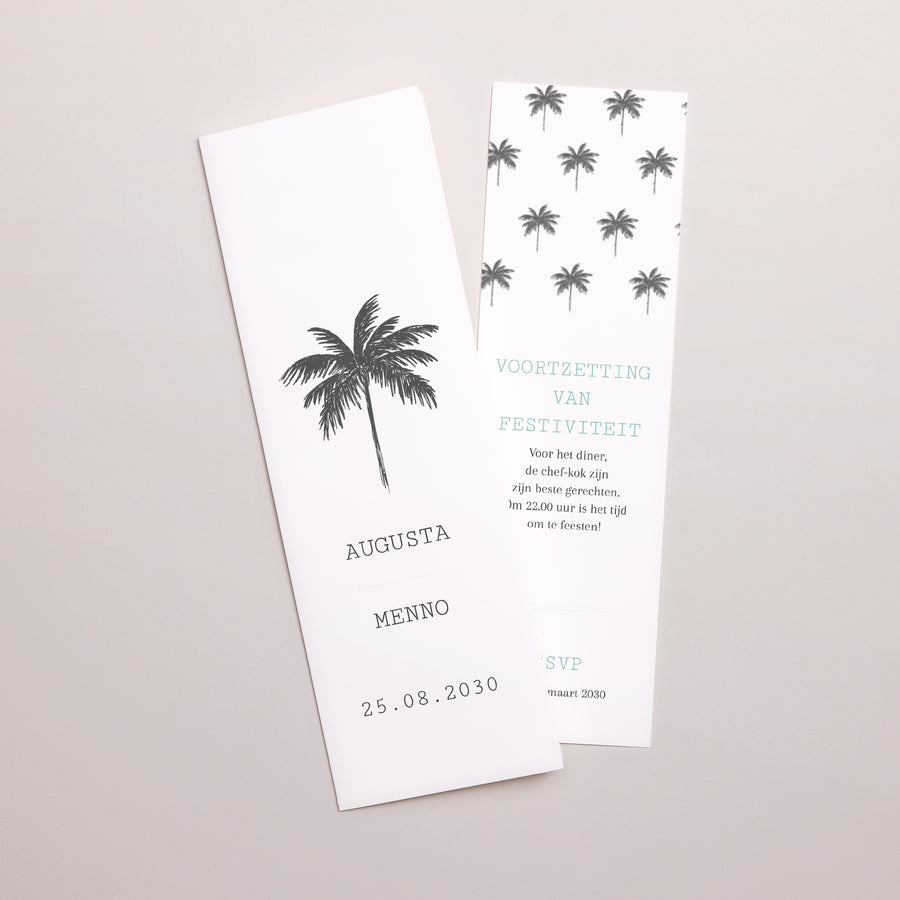 Uitnodigingskaart Huwelijk Fotocabine bladwijzer Richting Florida foto