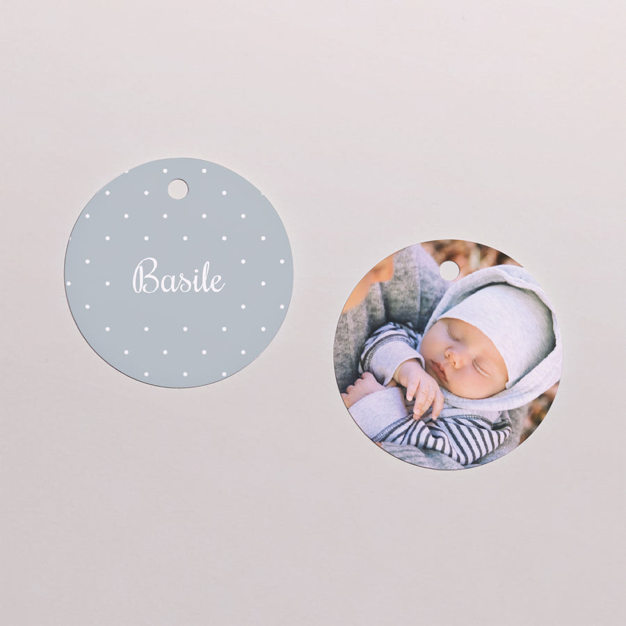 Cadeaulabel Geboorte Ronde Lapin Rétro foto