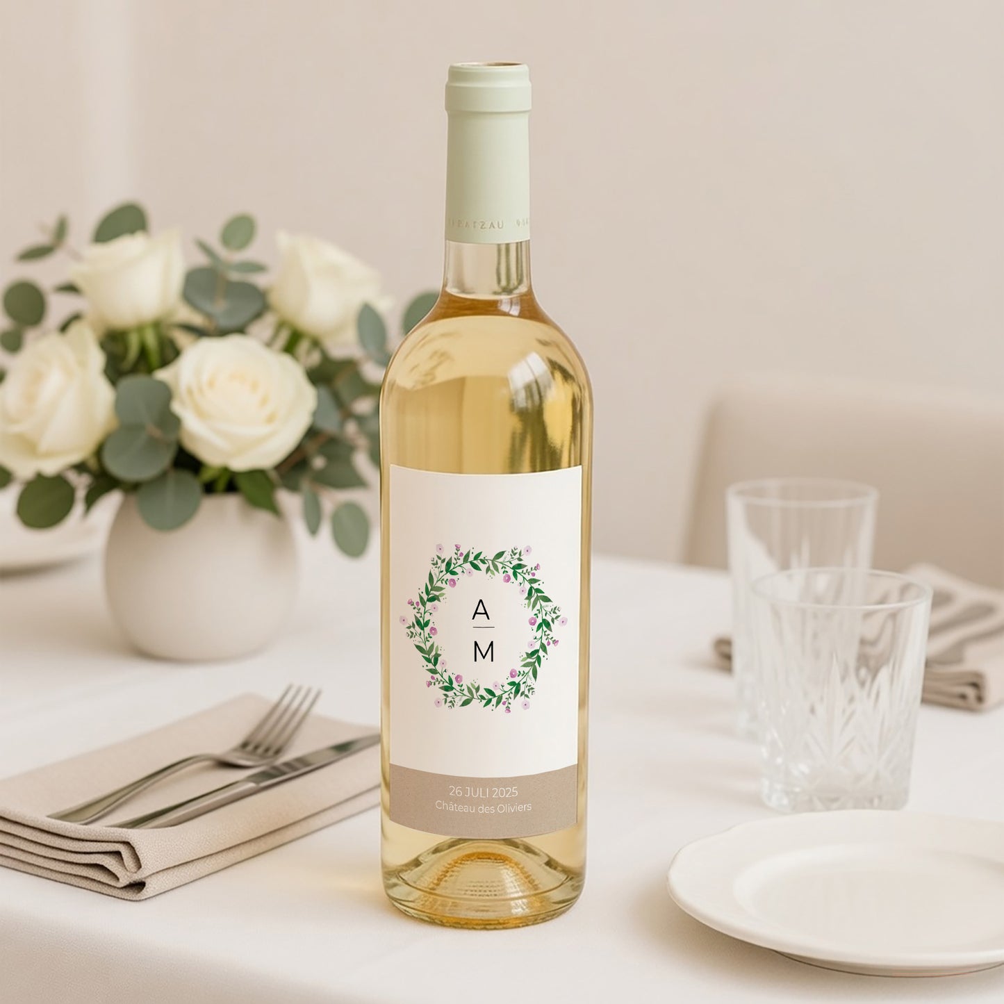 Flesetiket Huwelijk Portret Natuurfeest foto N° 2