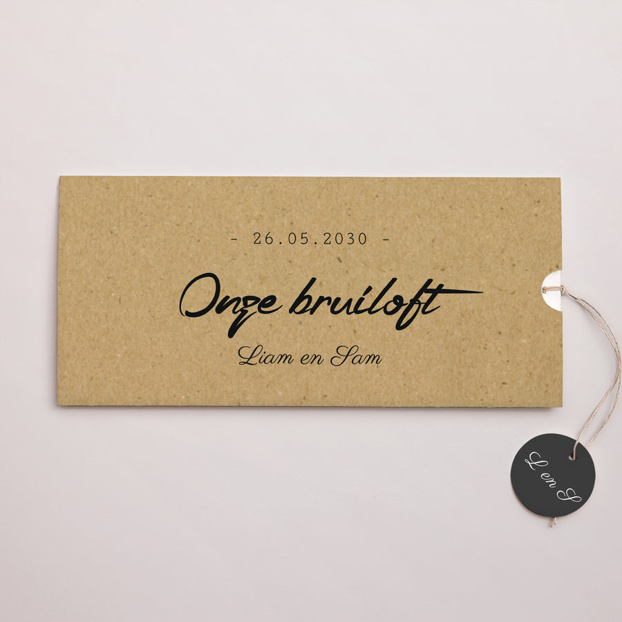 Uitnodigingskaart Huwelijk Mapje 2 kaarten, label Eigenschappen & Kraft foto