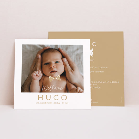Uitnodigingskaart Geboorte Vierkant Directe foto foto