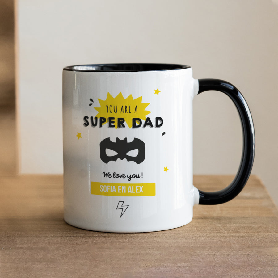 Mok Objecten Zwart Super Papa foto