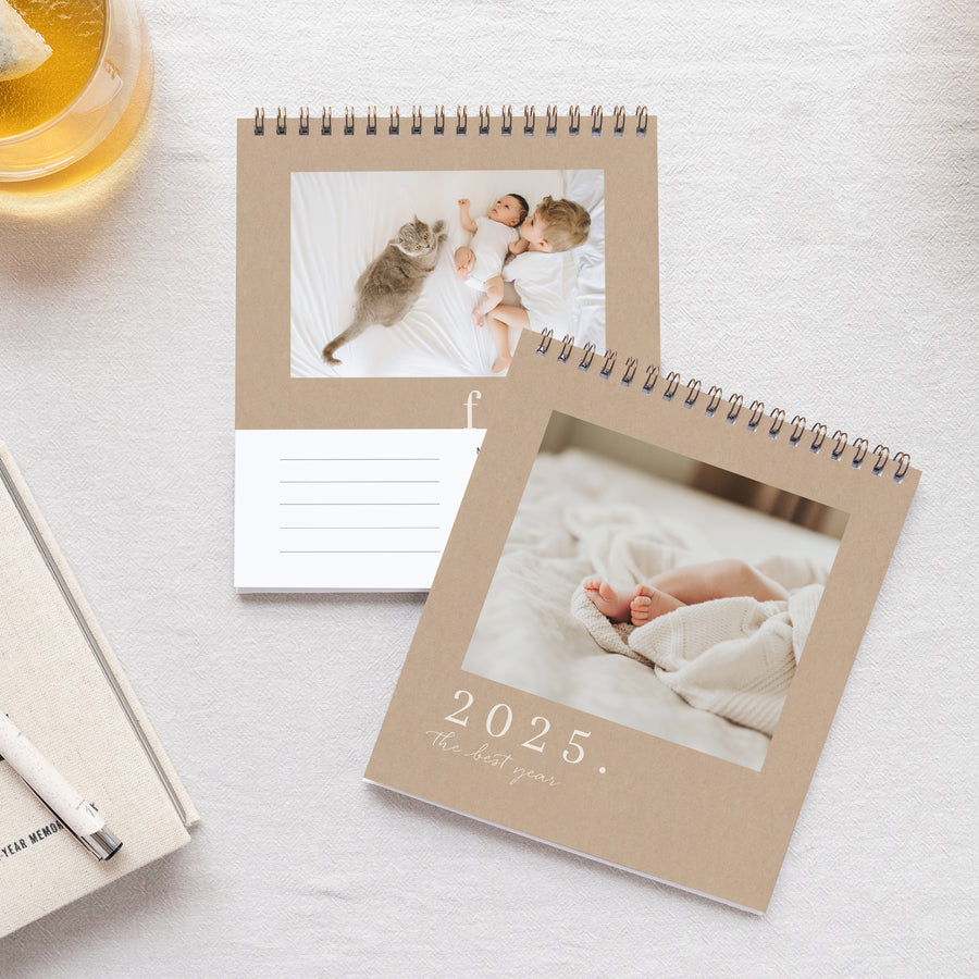 Kalender Eindejaar Bureau, ezel Familieportretten foto