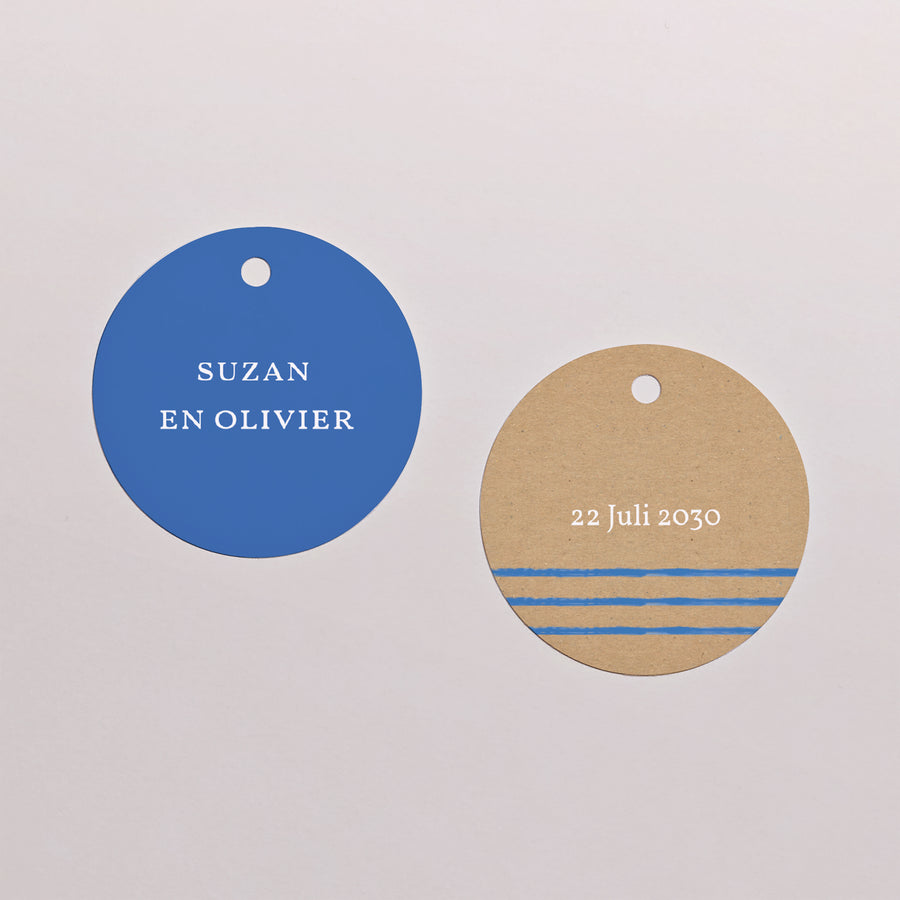 Cadeaulabel Huwelijk Ronde Mediterrane accenten foto