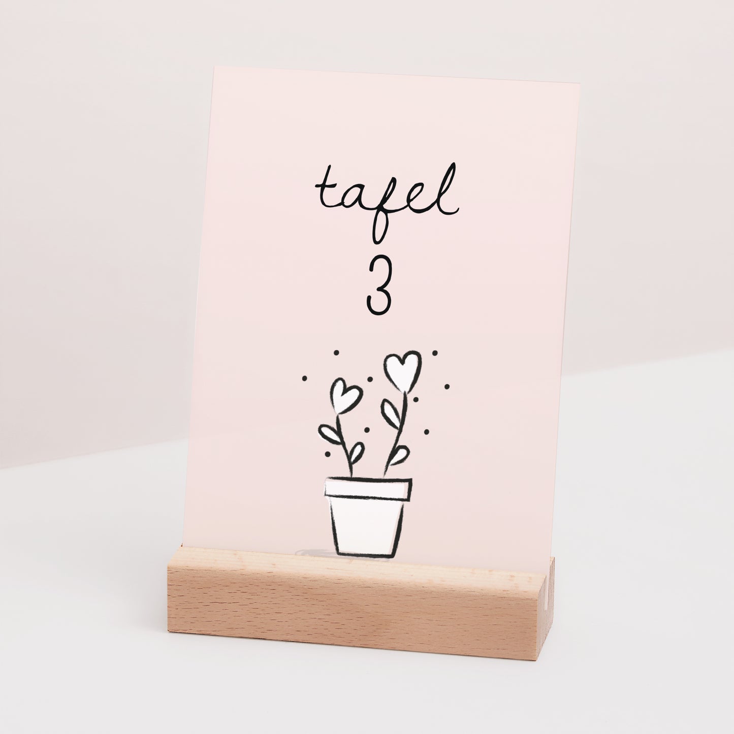 Tafelnummers Huwelijk Rechthoek 2 harten foto N° 3