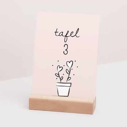 Tafelnummers Huwelijk Rechthoek 2 harten foto N° 3