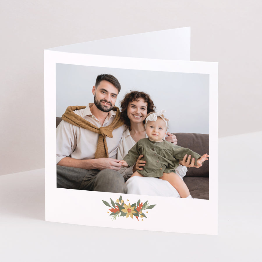 Wenskaart Eindejaar Dubbel vierluik Kerstster foto
