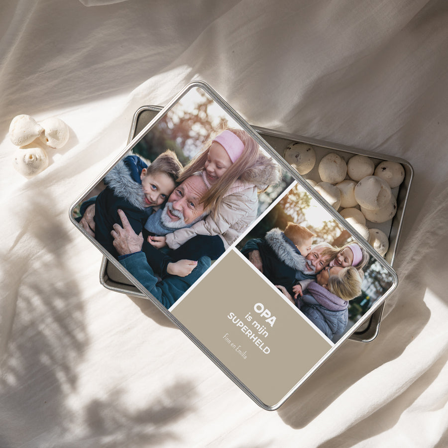 Metalen doos Objecten Rechthoek Papy gourmand foto
