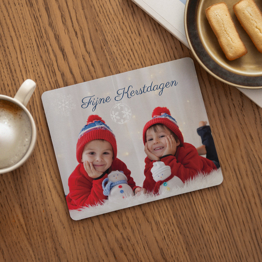 Muismat Objecten Rechthoek Blauwe Kerstmis foto