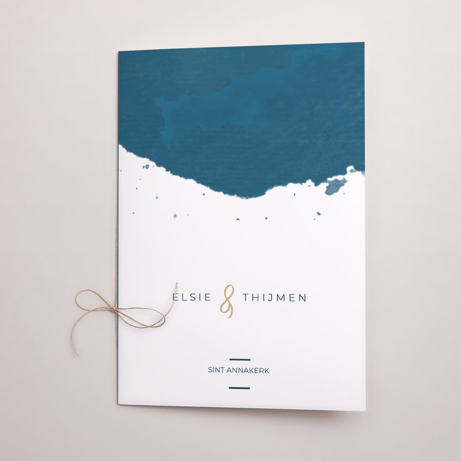 Kerkboekje Huwelijk Dubbele deur Blauw goud foto