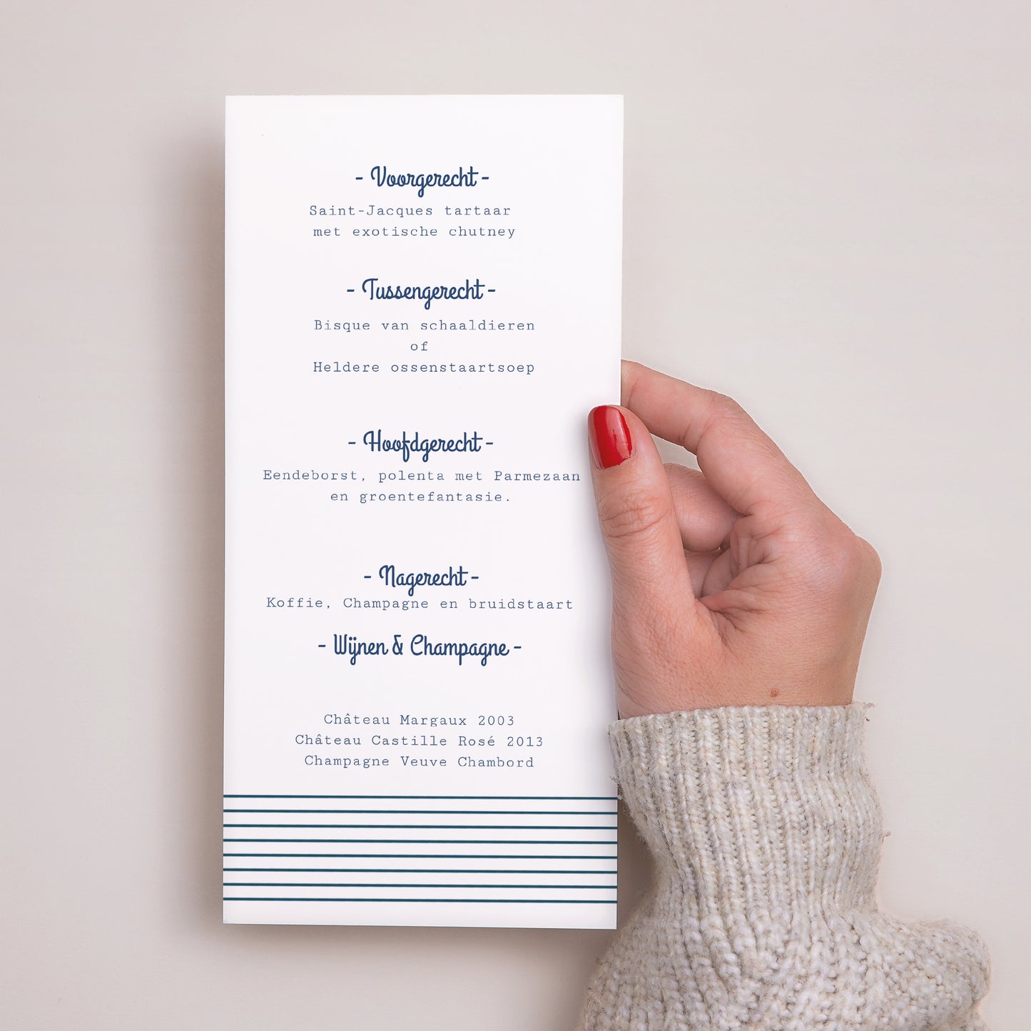 Menukaart Huwelijk Panoramisch portret Blauw goud foto N° 3