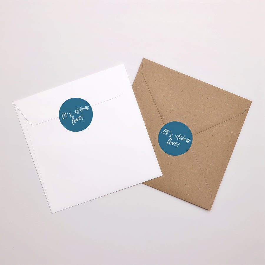 Sticker Huwelijk Cirkel Blauw goud foto