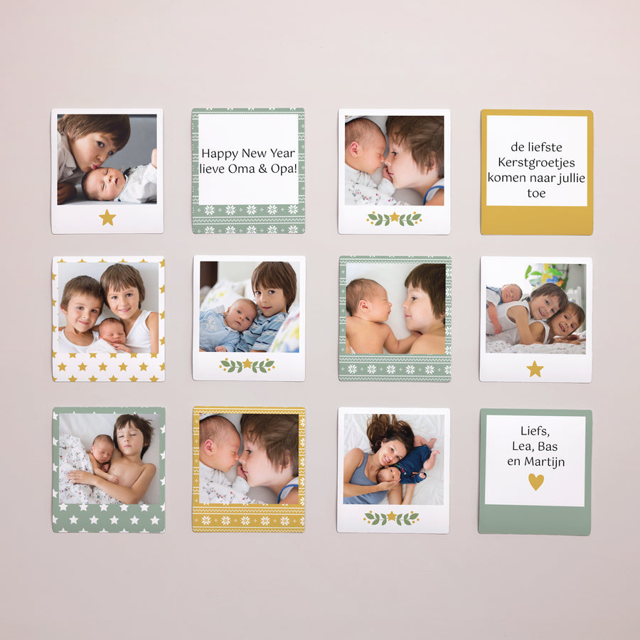 Fotoprint Foto's Set van 12, magnetisch Oker en groen (x12) foto