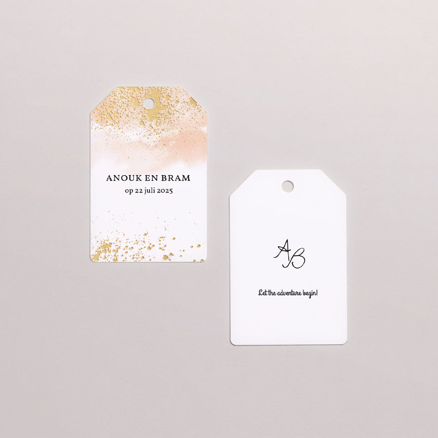 Cadeaulabel Huwelijk Vlag Aquarello foto