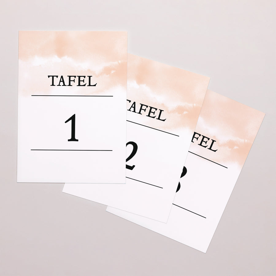 Tafelnummers Huwelijk Rechthoek Aquarello foto