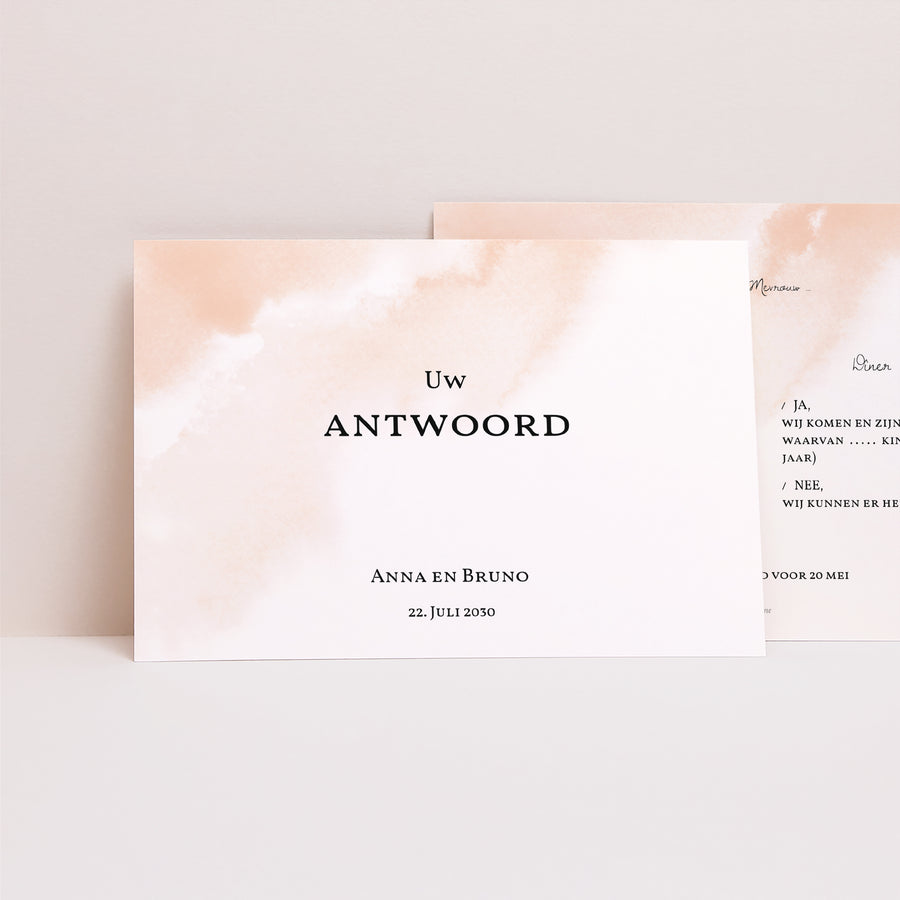 RSVP kaart Huwelijk Landschap Aquarello foto