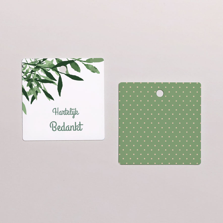 Cadeaulabel Huwelijk Vierkant Groente foto