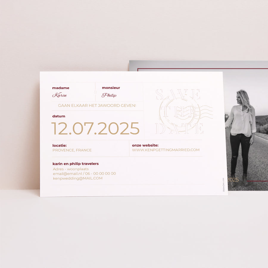Save the date kaart Huwelijk Landschap Huwelijkspas foto