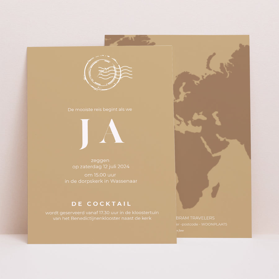 Uitnodigingen Huwelijk Portret Huwelijkspas foto