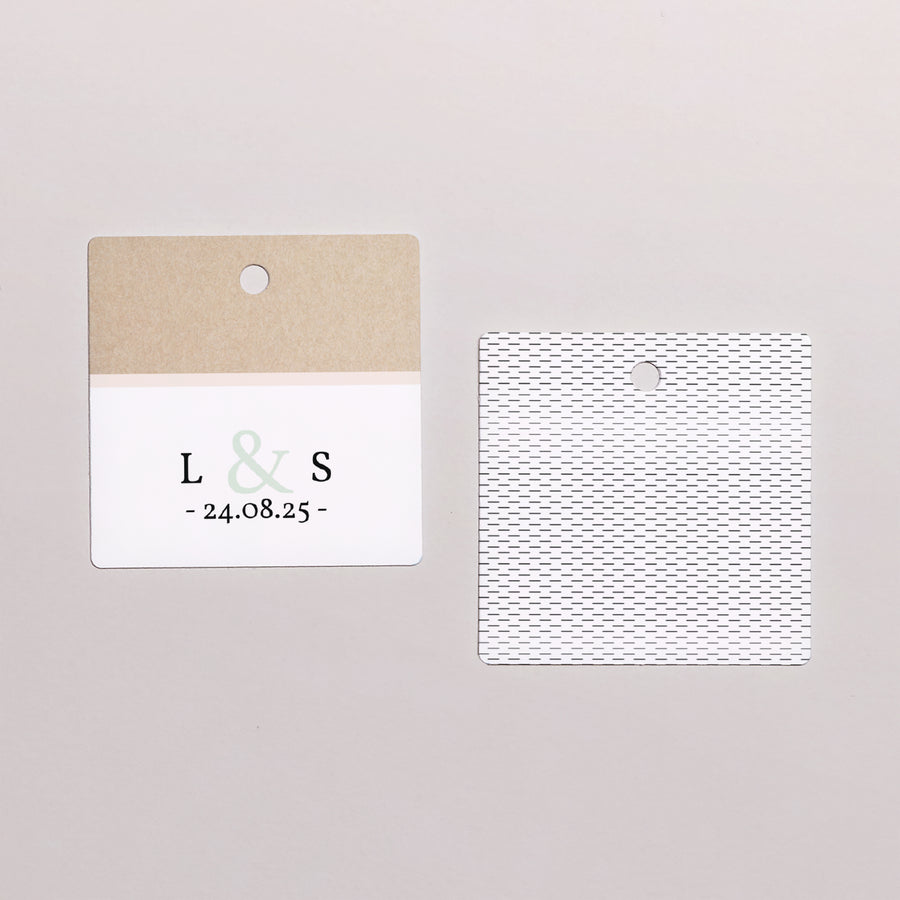 Cadeaulabel Huwelijk Vierkant Kraft & Kleur foto