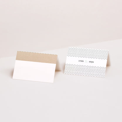 Naamkaartjes Huwelijk 2 luiken Kraft & Kleur foto N° 1