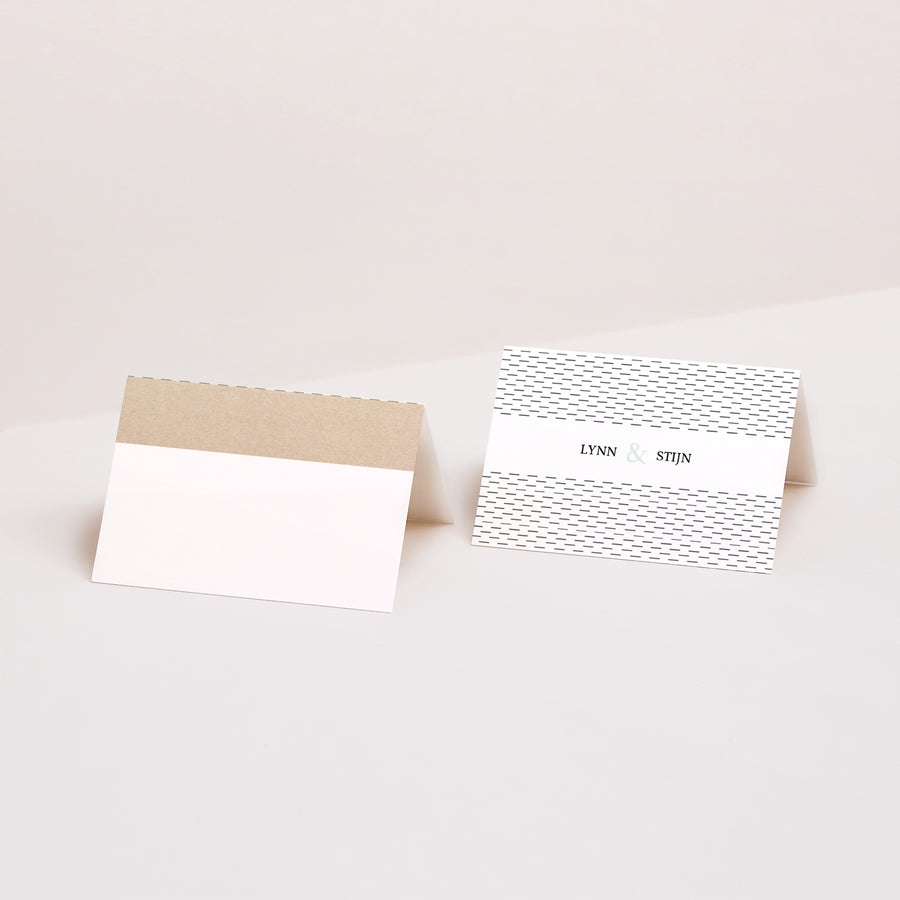 Naamkaartjes Huwelijk 2 luiken Kraft & Kleur foto